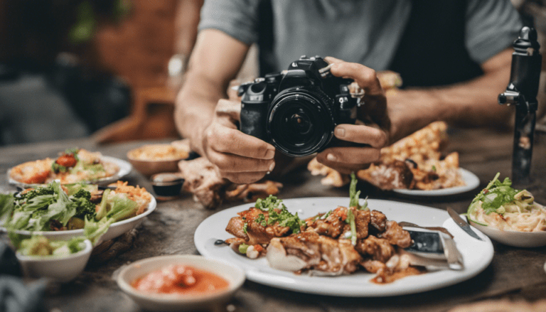taking photo of food on table